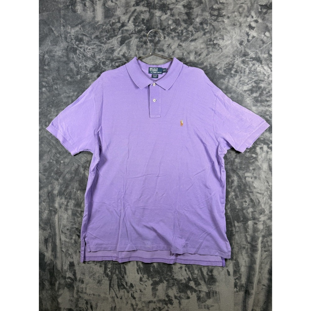 Polo By Ralph Lauren Polo Shirt Mens 2XL Purple Pique Embroidered Pony Logo